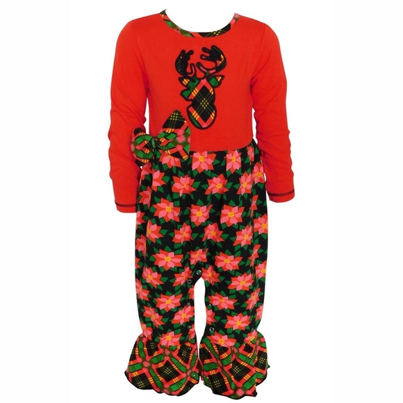 Baby Girl Reindeer Christmas Romper - Picture 1 of 2
